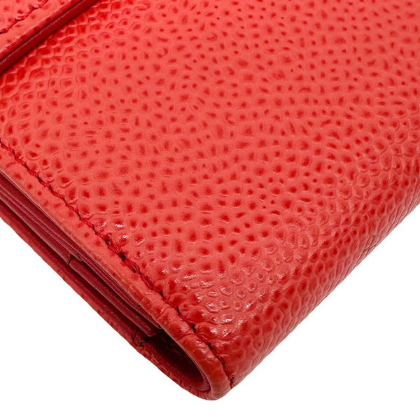 CHANEL Timeless CC Flap Caviar Leather Wallet Red