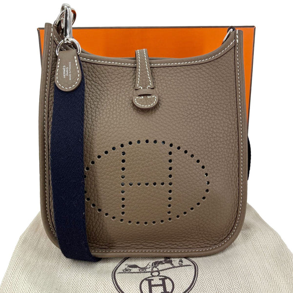 HERMES Evelyne TPM 16 Clemence Leather Shoulder Bag Brown
