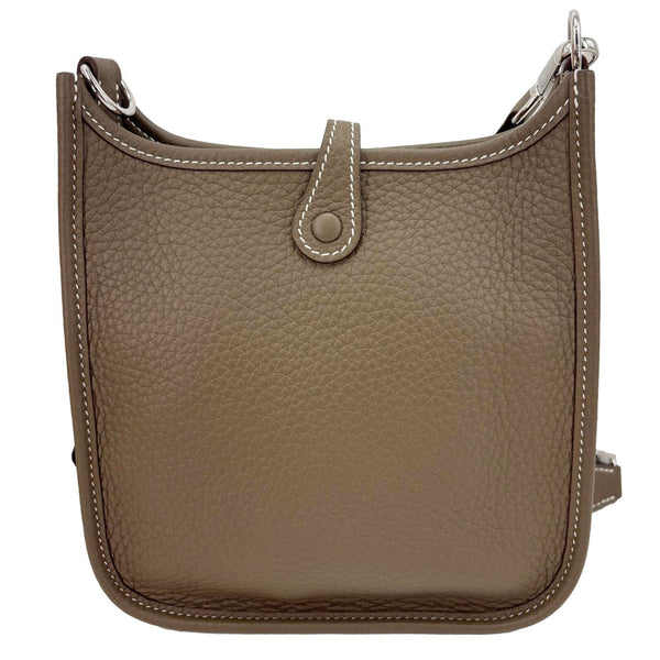 HERMES Evelyne TPM 16 Clemence Leather Shoulder Bag Brown