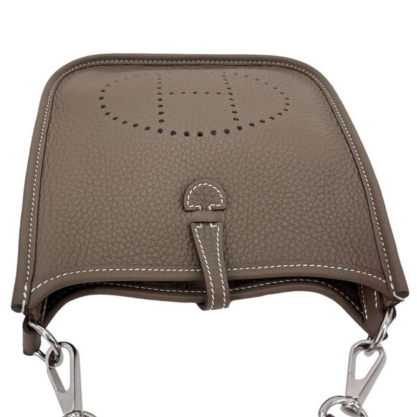 HERMES Evelyne TPM 16 Clemence Leather Shoulder Bag Brown
