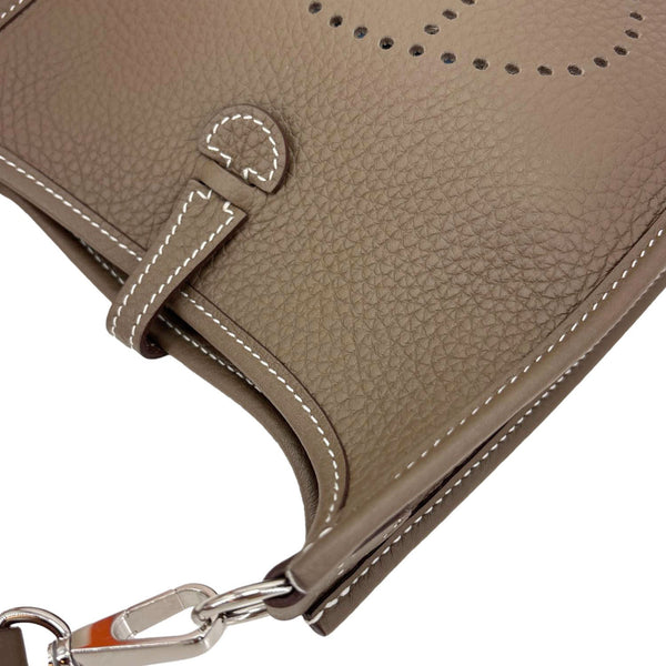 HERMES Evelyne TPM 16 Clemence Leather Shoulder Bag Brown
