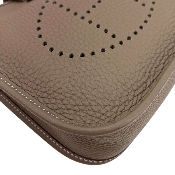 HERMES Evelyne TPM 16 Clemence Leather Shoulder Bag Brown