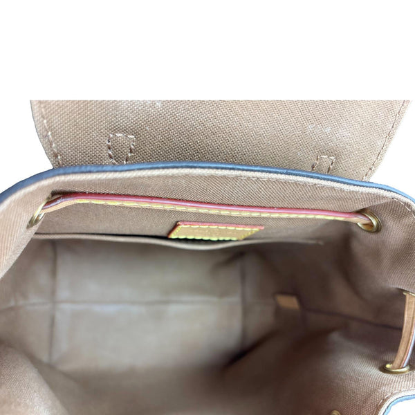 LOUIS VUITTON Montsouris BB Monogram Canvas Leather Backpack Bag Brown