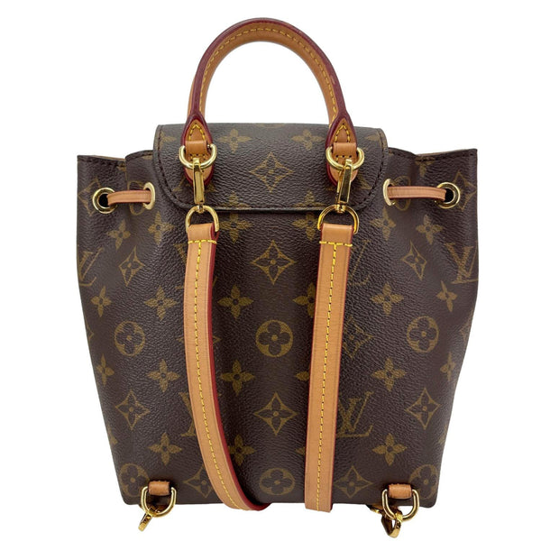 LOUIS VUITTON Montsouris BB Monogram Canvas Leather Backpack Bag Brown