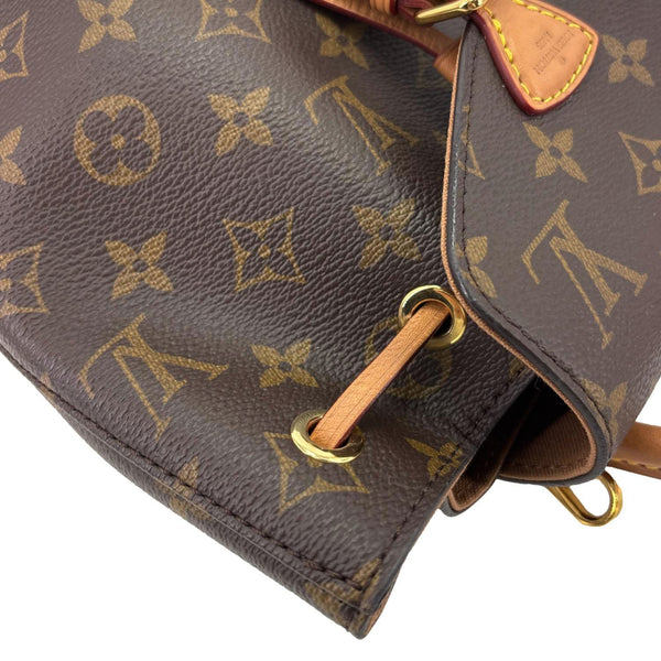 LOUIS VUITTON Montsouris BB Monogram Canvas Leather Backpack Bag Brown