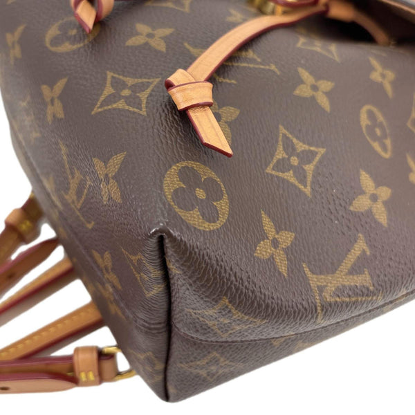 LOUIS VUITTON Montsouris BB Monogram Canvas Leather Backpack Bag Brown