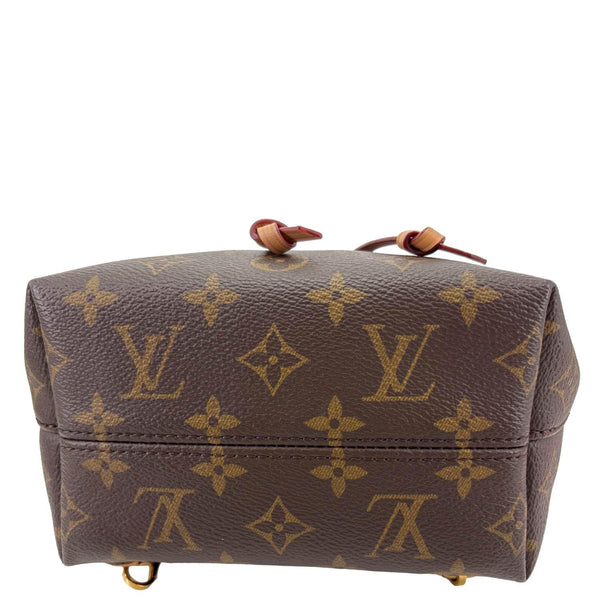 LOUIS VUITTON Montsouris BB Monogram Canvas Leather Backpack Bag Brown