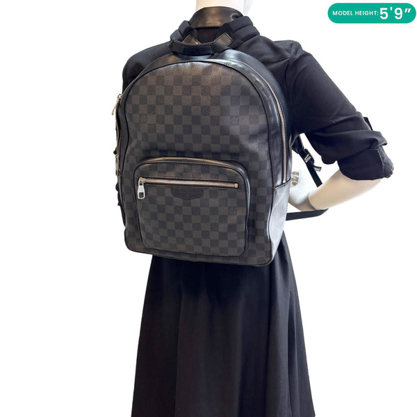 LOUIS VUITTON Josh Damier Graphite Backpack Black