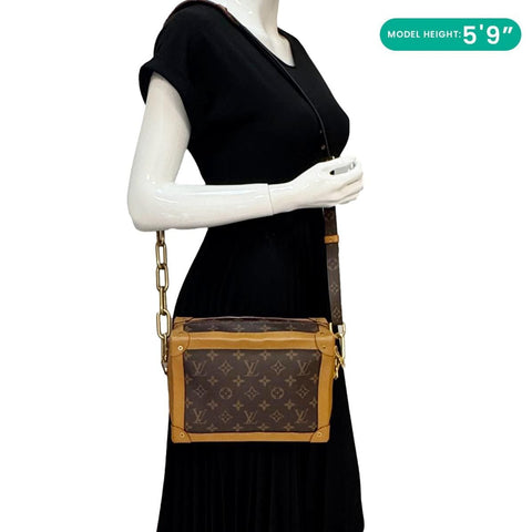 LOUIS VUITTON Soft Trunk Monogram Canvas Shoulder Bag Brown