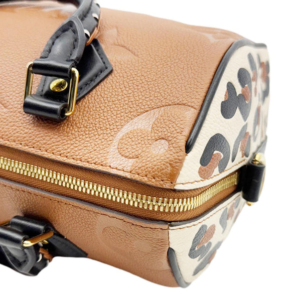 LOUIS VUITTON Speedy 25 Bandouliere Wild at Heart Monogram Empreinte Shoulder Bag Camel