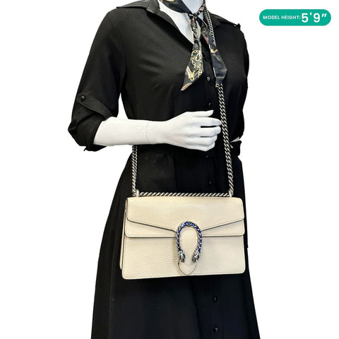 GUCCI Dionysus Small Calf Leather Shoulder Bag Beige 499623