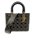 Christian Dior Lady Dior Medium Studded Crossbody Bag in Black