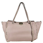 VALENTINO Garavani Rockstud Leather Tote Bag Pink
