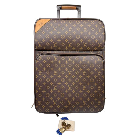 LOUIS VUITTON Pegase 55 Monogram Canvas Business Suitcase Travel Bag Brown