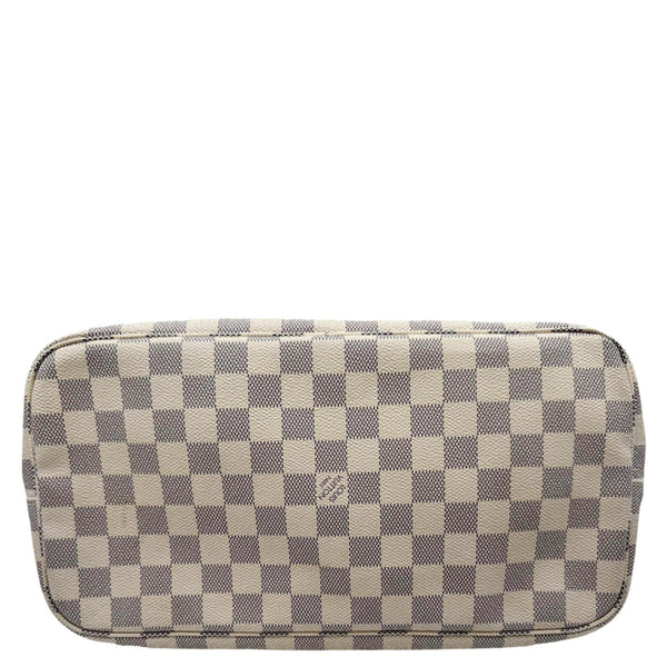 LOUIS VUITTON Neverfull MM Damier Azur Tote Shoulder Bag White