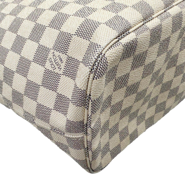 LOUIS VUITTON Neverfull MM Damier Azur Tote Shoulder Bag White