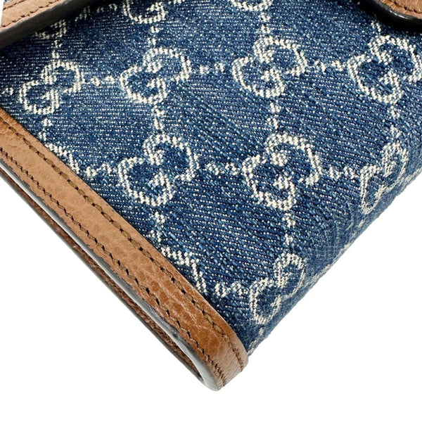 GUCCI Dionysus Mini GG Denim Chain Wallet Crossbody Bag Blue 401231