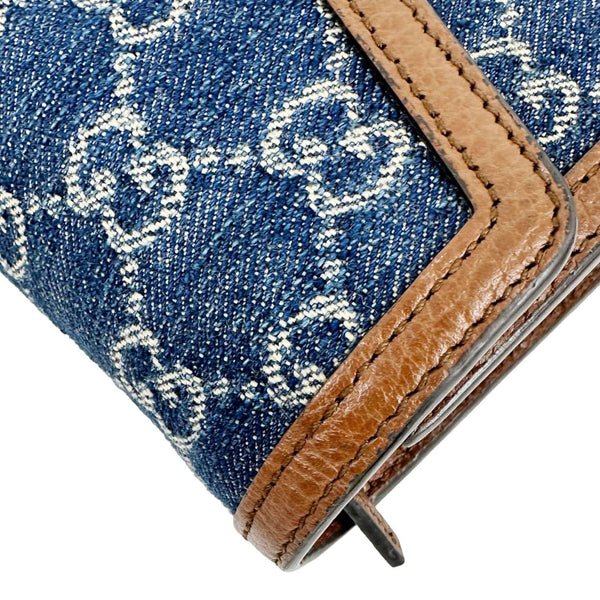 GUCCI Dionysus Mini GG Denim Chain Wallet Crossbody Bag Blue 401231