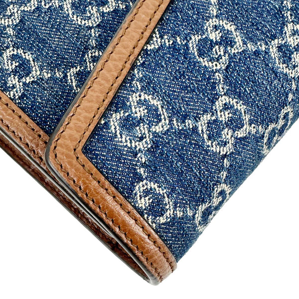GUCCI Dionysus Mini GG Denim Chain Wallet Crossbody Bag Blue 401231