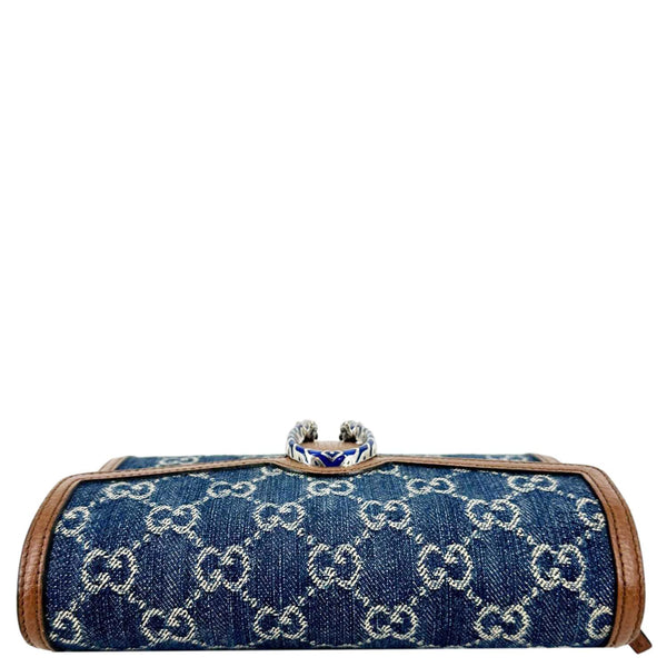 GUCCI Dionysus Mini GG Denim Chain Wallet Crossbody Bag Blue 401231
