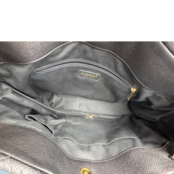 CHANEL Timeless CC Soft Quilted Caviar Leather Tote Bag Black