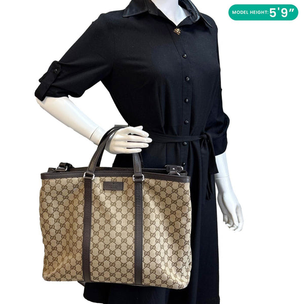 GUCCI Joy Large GG Supreme Canvas Shopping Tote Bag Beige 449169