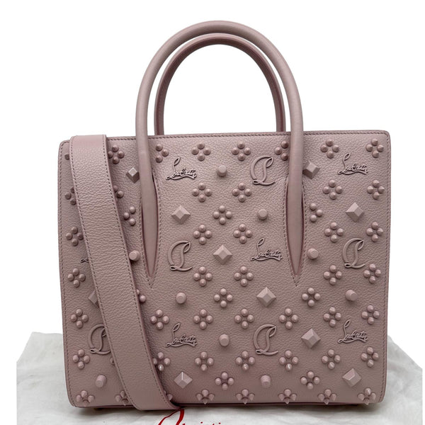 CHRISTIAN LOUBOUTIN Paloma Medium Calfskin Leather Top Handle Crossbody Bag Pink