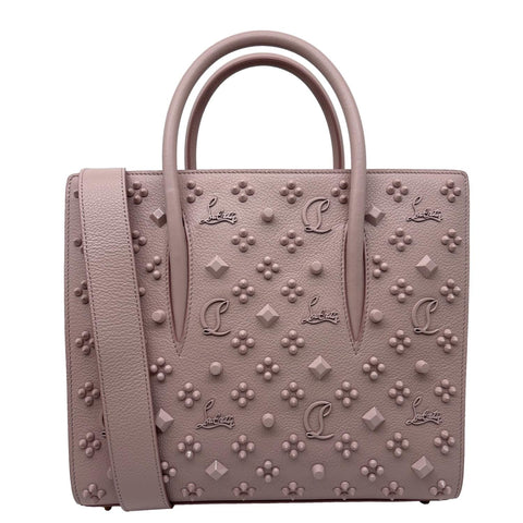 CHRISTIAN LOUBOUTIN Paloma Medium Calfskin Leather Top Handle Crossbody Bag Pink