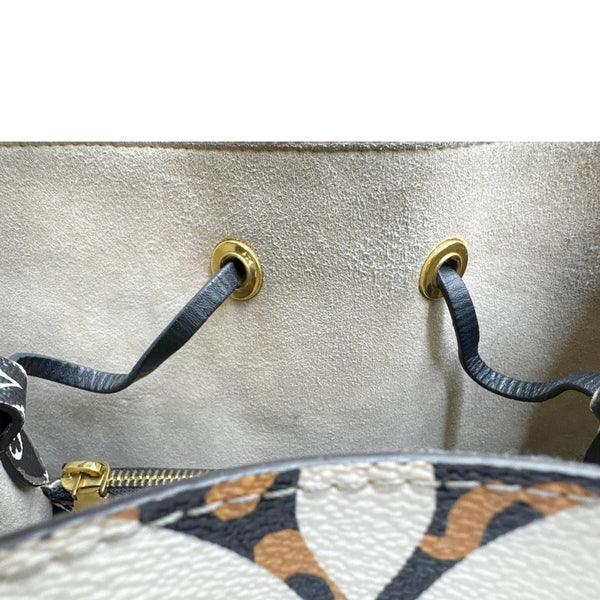 LOUIS VUITTON Neonoe MM Giant Jungle Canvas Bucket Shoulder Bag White