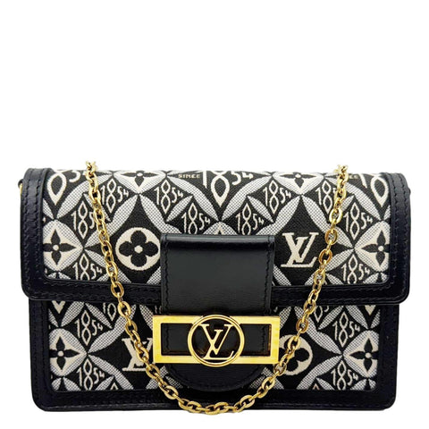 LOUIS VUITTON Dauphine Since 1854 Jacquard Chain Wallet Black