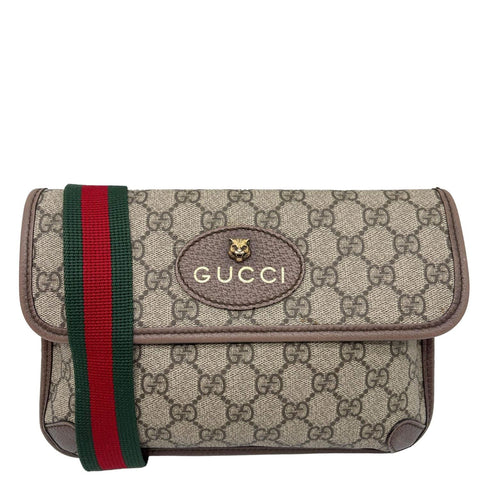 GUCCI Neo Web Vintage GG Monogram Canvas Belt Bag Beige 493930
