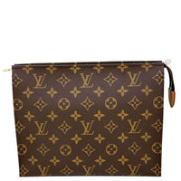 LOUIS VUITTON Toilette 26 Poche Monogram Canvas Wallet Brown