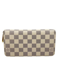 Louis Vuitton White Damier Azur Zippy Wallet - Front