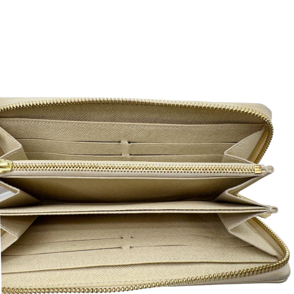 LOUIS VUITTON Damier Azur Zippy Wallet White