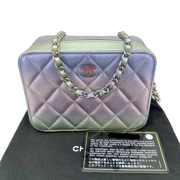 CHANEL Quilted Calfskin Gradient Metallic Leather Camera Bag Multicolor