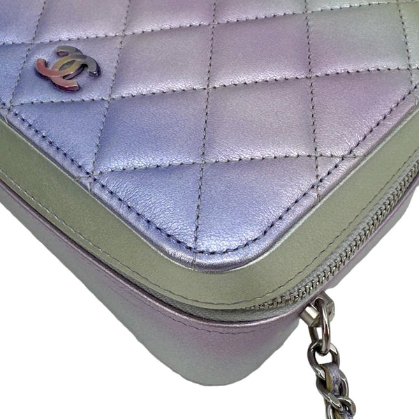 CHANEL Quilted Calfskin Gradient Metallic Leather Camera Bag Multicolor