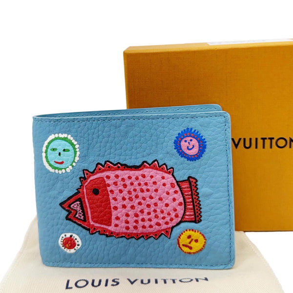 LOUIS VUITTON x YK Taurillon Leather Multiple Wallet Blue
