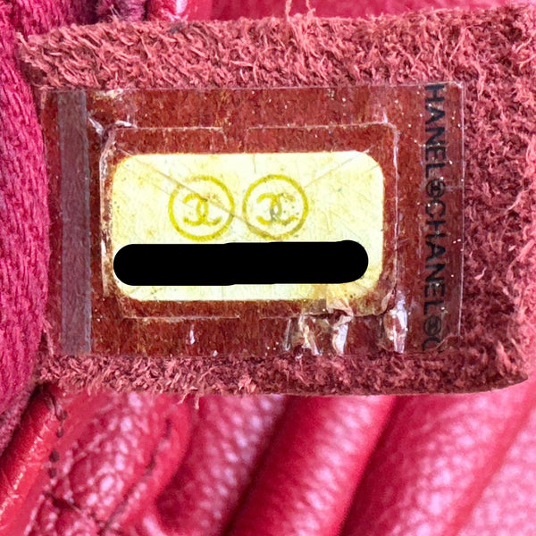 Chanel CC Curvy Flap Quilted Calfskin Leather Crossbody Bag Red