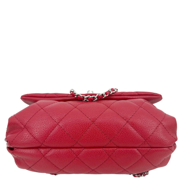 Chanel CC Curvy Flap Quilted Calfskin Leather Crossbody Bag Red
