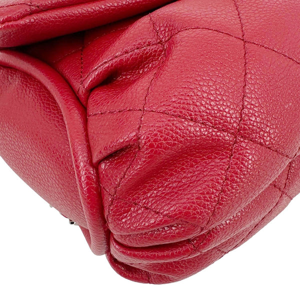 Chanel CC Curvy Flap Quilted Calfskin Leather Crossbody Bag Red