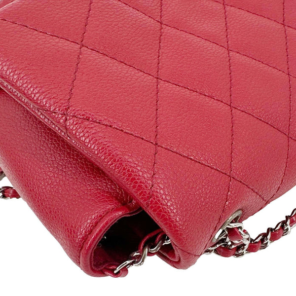 Chanel CC Curvy Flap Quilted Calfskin Leather Crossbody Bag Red