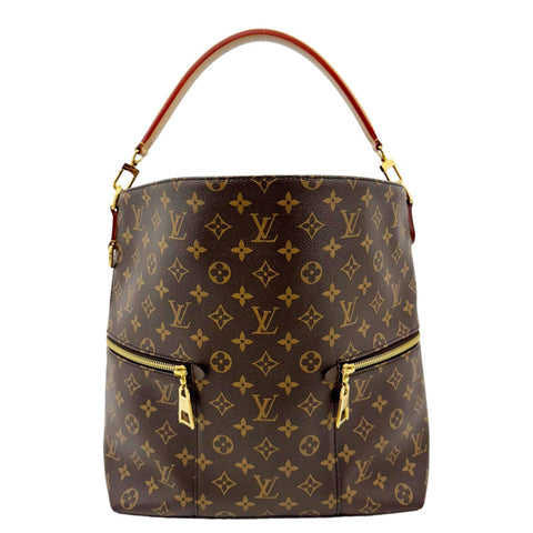 LOUIS VUITTON Melie Monogram Canvas Hobo Bag Brown