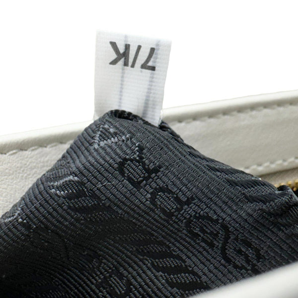 PRADA Embleme Flap Saffiano Lux Leather Shoulder Bag White