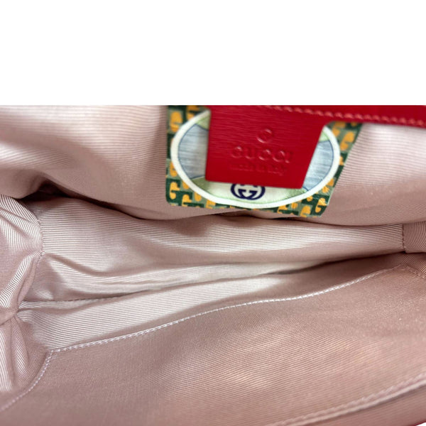 GUCCI Rajah Medium Tiger Head Leather Chain Shoulder Bag Red 537241