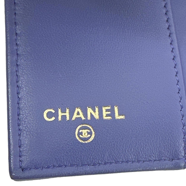 CHANEL 19 Flap Small Quilted Goatskin Leather Bifold Wallet Purple