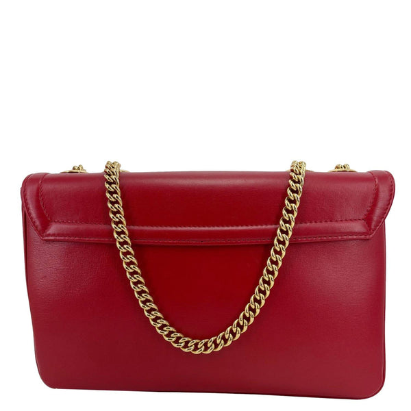 GUCCI Rajah Medium Tiger Head Leather Chain Shoulder Bag Red 537241