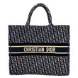 CHRISTIAN DIOR Large Book Oblique Embroidered Canvas Tote Bag Multicolor