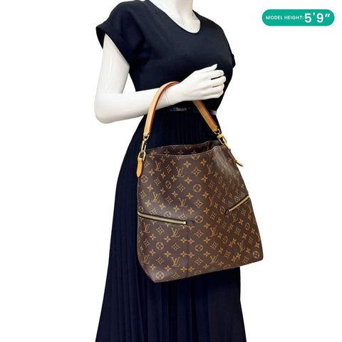 LOUIS VUITTON Melie Monogram Canvas Hobo Bag Brown