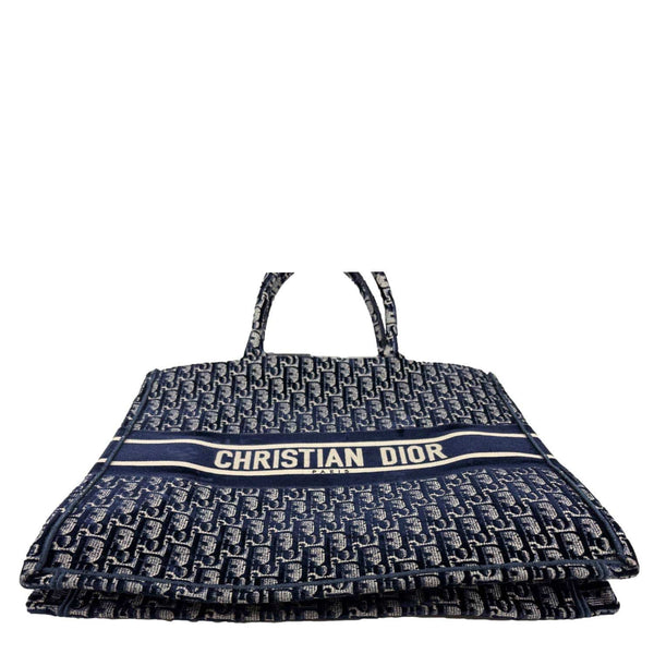CHRISTIAN DIOR Large Book Oblique Embroidered Canvas Tote Bag Multicolor