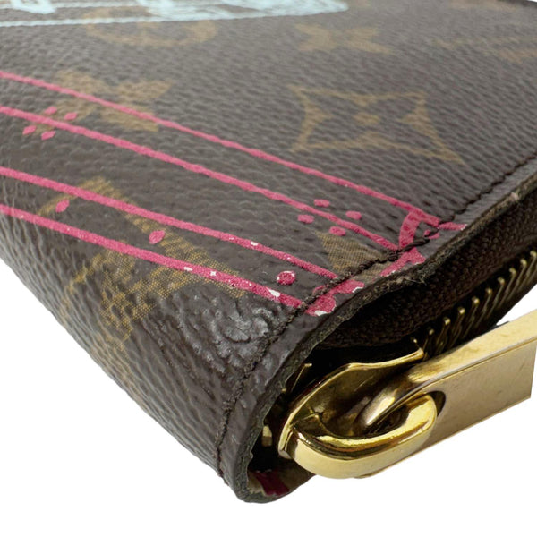 LOUIS VUITTON Christmas Animation Monogram Canvas Zippy Wallet Brown